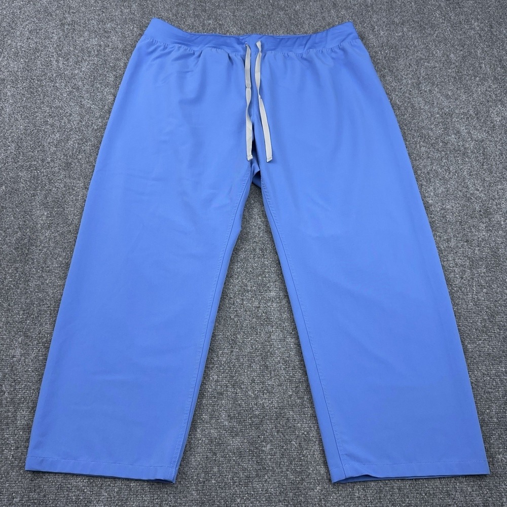 FIGS High Waisted Livingston Scrub Pants Womens 4XLP Petite Blue Medical Stretch